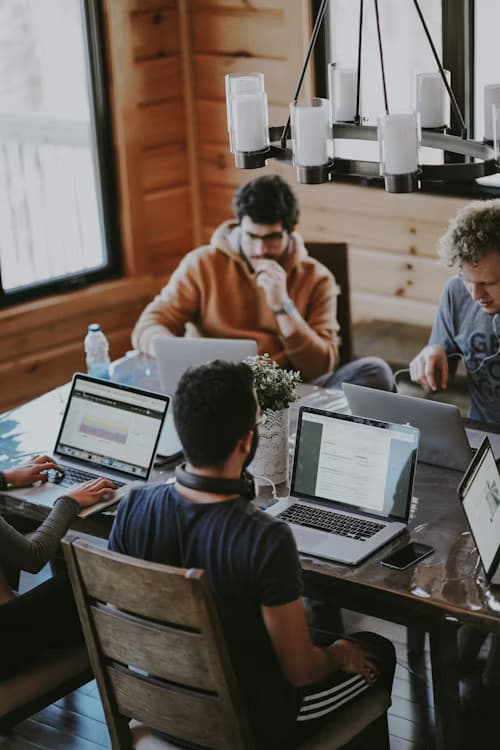 Team in a modern office meeting